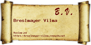 Breslmayer Vilma névjegykártya